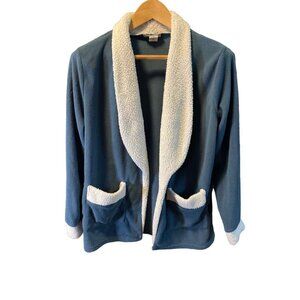 CW Classics Blue Lightweight Sherpa Trim Fleece Jacket Sz M